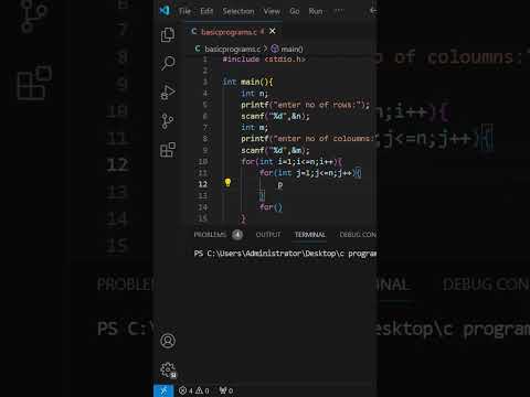 Cross pattern printing in 'C' #shortvideo #coding #computerprogramming #python