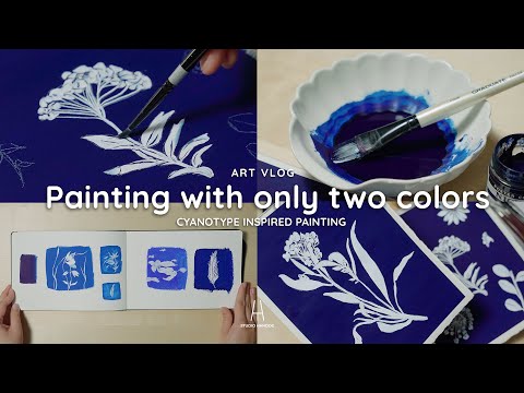 What you can paint with only two colors 🦋 | Art vlog