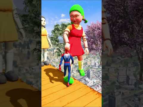 GTA V Spider-Man & Color Minions Epic Ragdoll Physics Funny and Fails #shorts​ #gtav