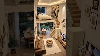 Log Cabin & Rain outside #CozyVibes #LoftApartment #RainyDayFeels #InteriorAesthetic #Shorts