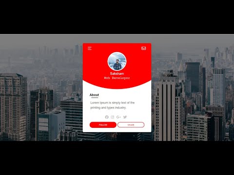 Animated Profile Card Using HTML, CSS and JavaScript || Smartcode India