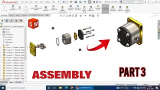 Hydraulic Oil Pump Assembly | Part 3| #solidworksassembly #solidworkstutorialforbeginners #3ddesign