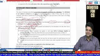 JIGL | CIVIL ROCEDURE CODE, 1908 (C.P.C) | SUMMARY PROCEDURE