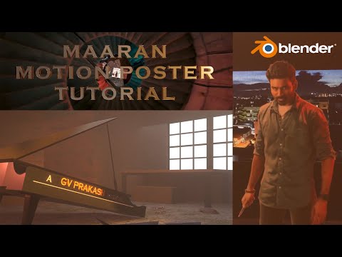 Maaran Motion Poster - 3d Motion Poster Blender Tutorial