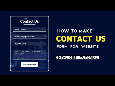 Contact Form For Website Using HTML & CSS || Project For Beginners - Alins Tutorial