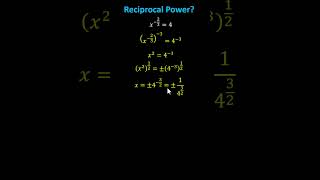 Solve an Equation with a Negative Rational Exponent - Two Solutions #maths