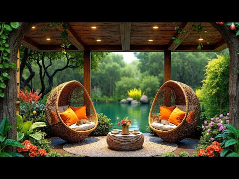 ✨ Outdoor Forest Jazz Escape | Tranquil Piano, Lake Breeze & Nature Ambience for Relaxation