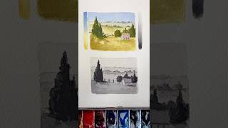 Two tips to help your landscapes look more realistic #watercolortutorial #watercolor