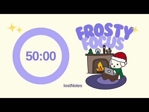 STUDY WITH ME 4x50 min Frosty Focus Pomodoro timer ⋆⁺❅ | Cozy Winter [perfect for study & working]