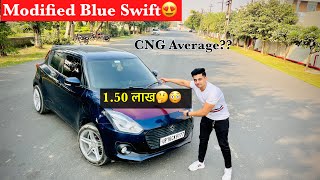 Modified Blue swift😍17 Inch Alloy Wheels in Swift✅Swift Modification🤩Vxi Swift Modified