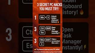 "🔥 3 Secret PC Hacks You Must Try! 💻 unlock hidden feature & work like a pro! #PCHack #TechProNitish