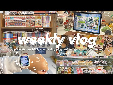 weekly vlog 🌸 apple watch unboxing, manga shopping, playing genshin, baizhu banner