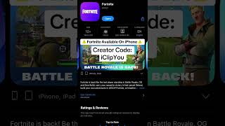 Fortnite is available on iPhone! #fortnite #fortniteiphone #fortniteupdate
