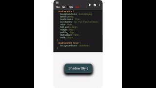 Create a CSS Shadow Style Button on Mobile Live Code Editor