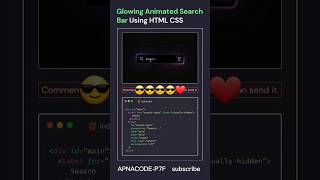 Animated search bar ui using html css #shorts #html #css #webdevelopment #coding
