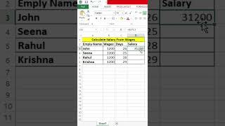 Calculate Salary From Wages #exceltipsandtricks #exceltips #exceltech #excelworld #exceltutorial