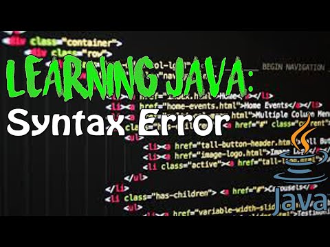 LEARNING JAVA: Syntax Error