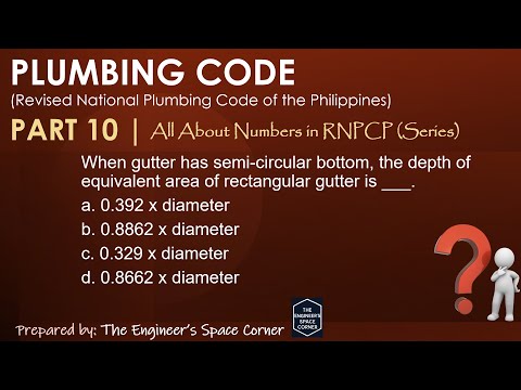 Plumbing Code Part 10 | The Engineer's Space Corner