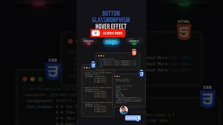 Button ✅ GlassMorphism Hover Effects |#webdevelopmenttips #trendingtech #webdevelopment #new #viral
