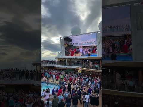 Lido deck Sail Away on the "Mardi Gras"