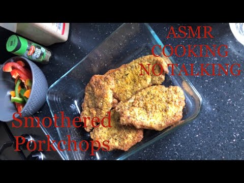 ASMR Cooking (No Talking) | Smothered Pork Chops | Keto-Friendly Diet | IamSarine