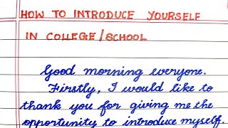 How to introduce yourself in college || Self introduction for college students in English