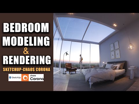 BEDROOM INTERIOR TIME-LAPSE | 3D Modeling on SketchUp and Rendering with Chaos Corona