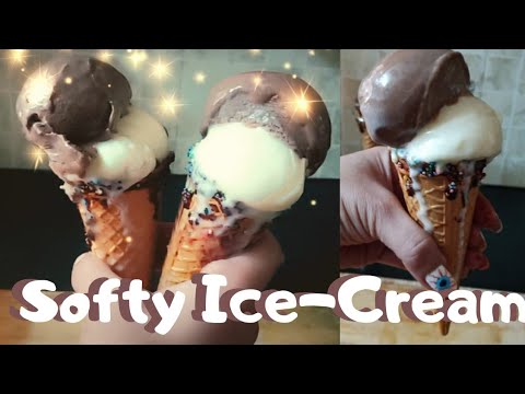 Homemade Softy Ice-Cream | Vanilla Chocolate Ice-Cream