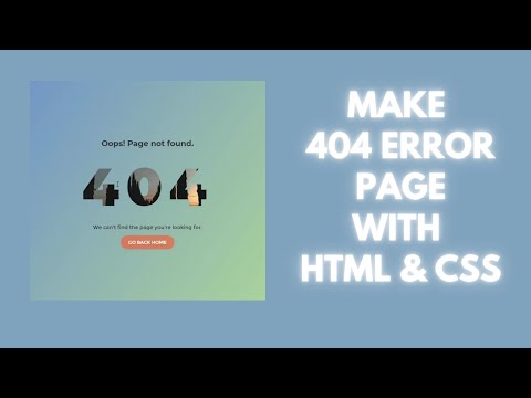 How to Make A 404 Error Page With  HTML & CSS | Citrine Academy