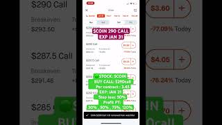 COINBASE $290 call option #stock #btc #coin