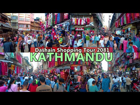 🇳🇵Kathmandu DASHAIN Shopping Market Tour Festival Vibes 2024 NEPAL 4K