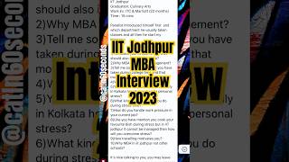 IIT Jodhpur MBA Interview Transcript | #cat2024 #catexamfullcourse