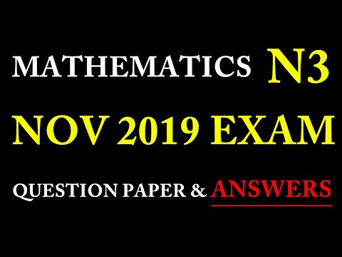 Mathematics N3 November 2019 Exams Revision Paper
