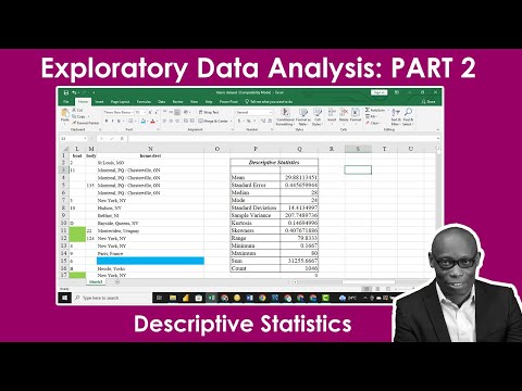 Exploratory Data Analysis Part 2 Descriptive Statistics with Excel