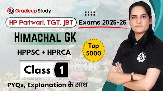 Himachal GK | HP Patwari, HP TGT, HP JBT Commission Exams 2025 | Class - 1
