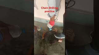 Chain Drilling practice in MildSteel plate with Hand drilling Machine#ititraining#itidrillingmachine