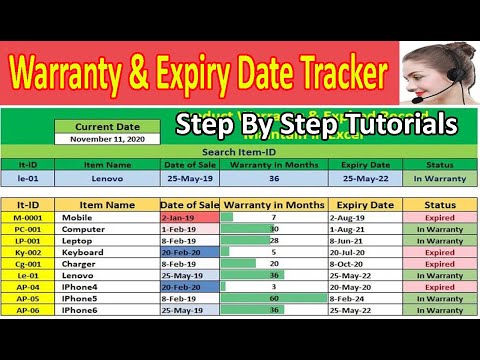 Product Warranty And Expiry Date Maker in Excel |Product Warranty And Expired Date Maintain in Excel