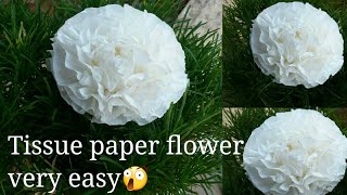 #TissuePaperFlower /How to make Easy&Beautiful tissue paper flower tutorial #PaperCraft #paperFlower