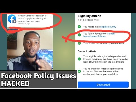 Solve Facebook Content Monetization policy Issue hacking