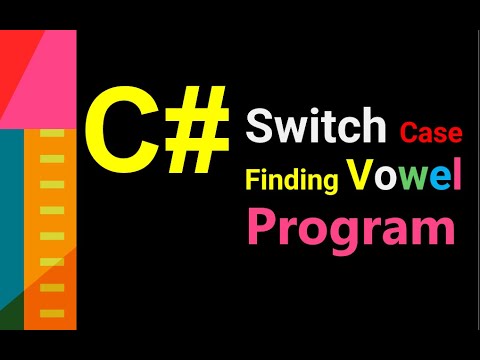 C# program check vowel  by  nested switch case ||  nested switch statement in C#| switch statement
