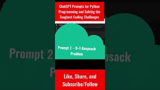 ChatGPT Prompts for Python Programming and Solving the Toughest Coding Challenges #python #education