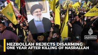 Lebanon’s Hezbollah refuses to disarm one year after Israel killed Hassan Nasrallah