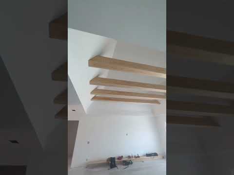 Installing MASSIVE pine beams! #carpentry #home #diy #beams #construção