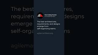 The best architectures, requirements, and designs emerge from self-organizing teams  agilemanifes...
