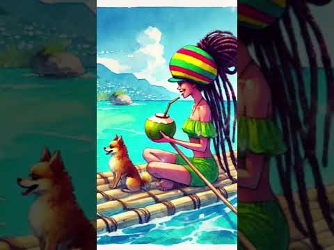 Rasta Girl Bamboo Rafting in Blue Lagoon, Jamaica 🌴🛶 | Relaxing Reggae Vibes with Coconut Drink 🥥