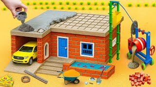 DIY Construction Science Project - Building Modern Mini Bricks House & Aquarium to Prevents Dinosaur
