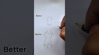 Basic vs Better Girl Drawing #shorts #shortsfeed #youtubeshorts #art