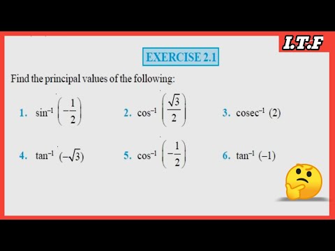 Class 12 Maths Chapter -2 Inverse Trigonometric Functions(I.T.F) : Exercise 2.1 solutions