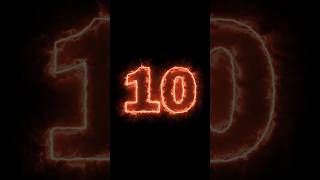 10 Second Countdown Timer with  Beep sound and Alarm Digital Clock Green Fire Flame glowing number.