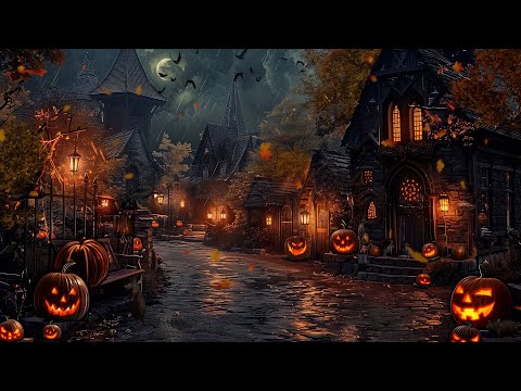 Autumn Haunted House Halloween Ambience with Relaxing Spooky Sounds, Crickets and White Noise